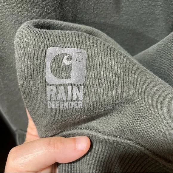 Carhartt Charcoal Grey Rain Defender Sweatshirt Hoodie 2XL - Picture 7 of 8